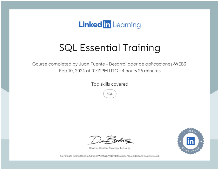 SQL_Essential_Training_Certificacion_JuanFuente